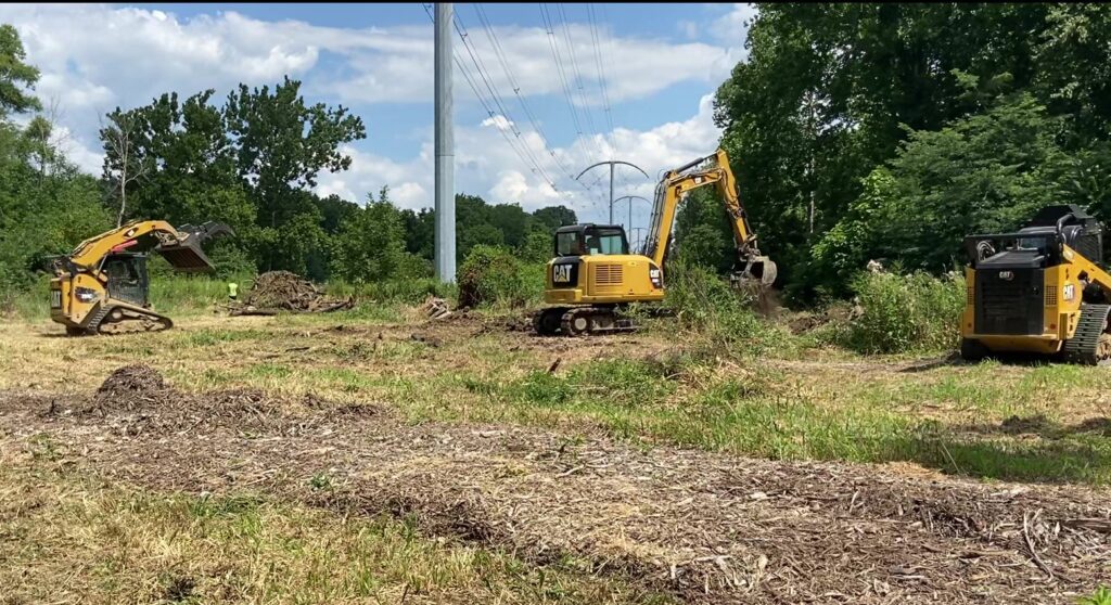 Brush hogging site preparation 